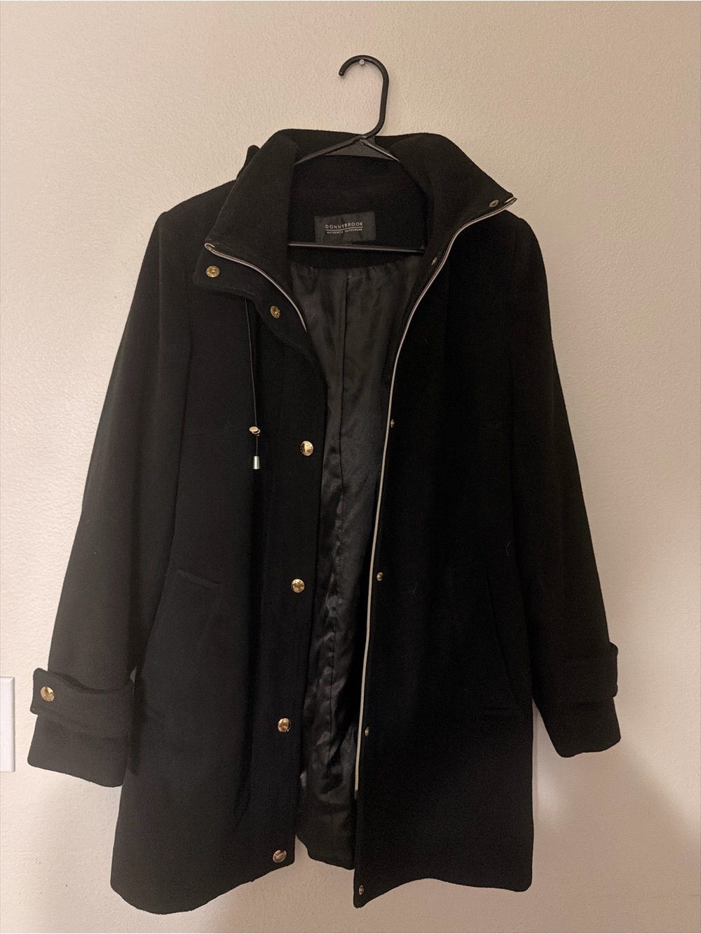 London Fog Women's Black Wool-Blend Coat